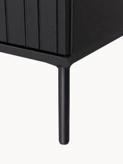 Best Mueble TV de madera de pino con frente acanalado Avourio, 3 puertas Muebles De Tv|Muebles De Tv