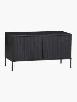 Muebles De Tv|Muebles De Tv> Mueble TV de madera de pino Avourio, 2 puertas Madera de pino negra