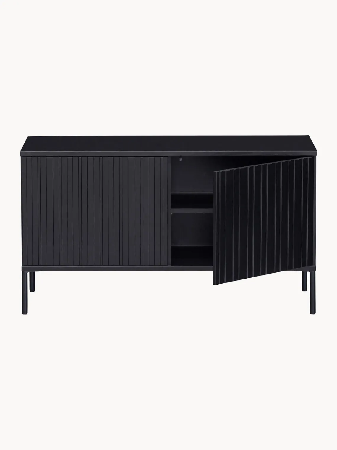 Muebles De Tv|Muebles De Tv> Mueble TV de madera de pino Avourio, 2 puertas Madera de pino negra