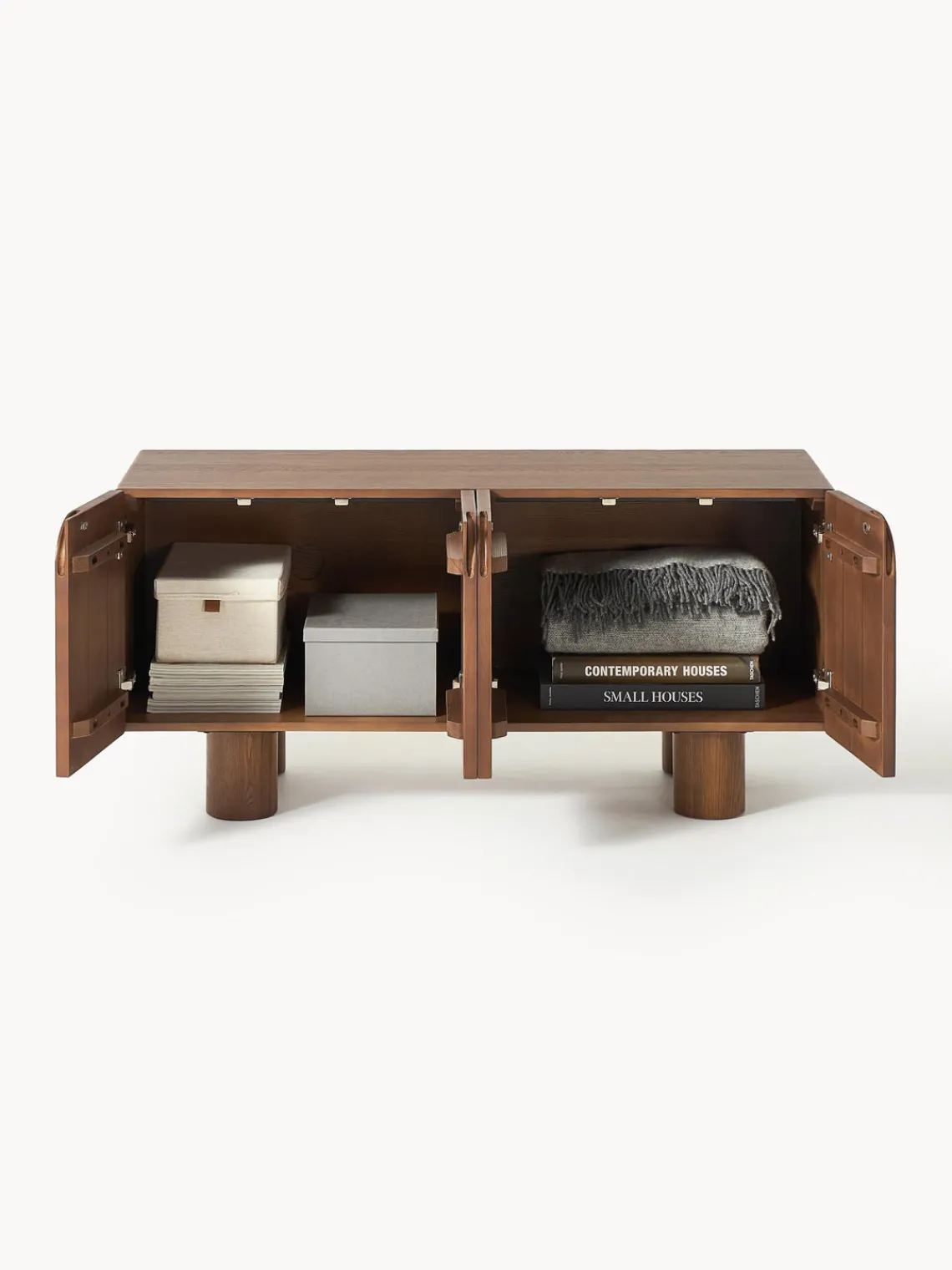 Muebles De Tv|Muebles De Tv>Westwing Collection Mueble TV de madera de roble Cadi Madera de roble pintado marrón