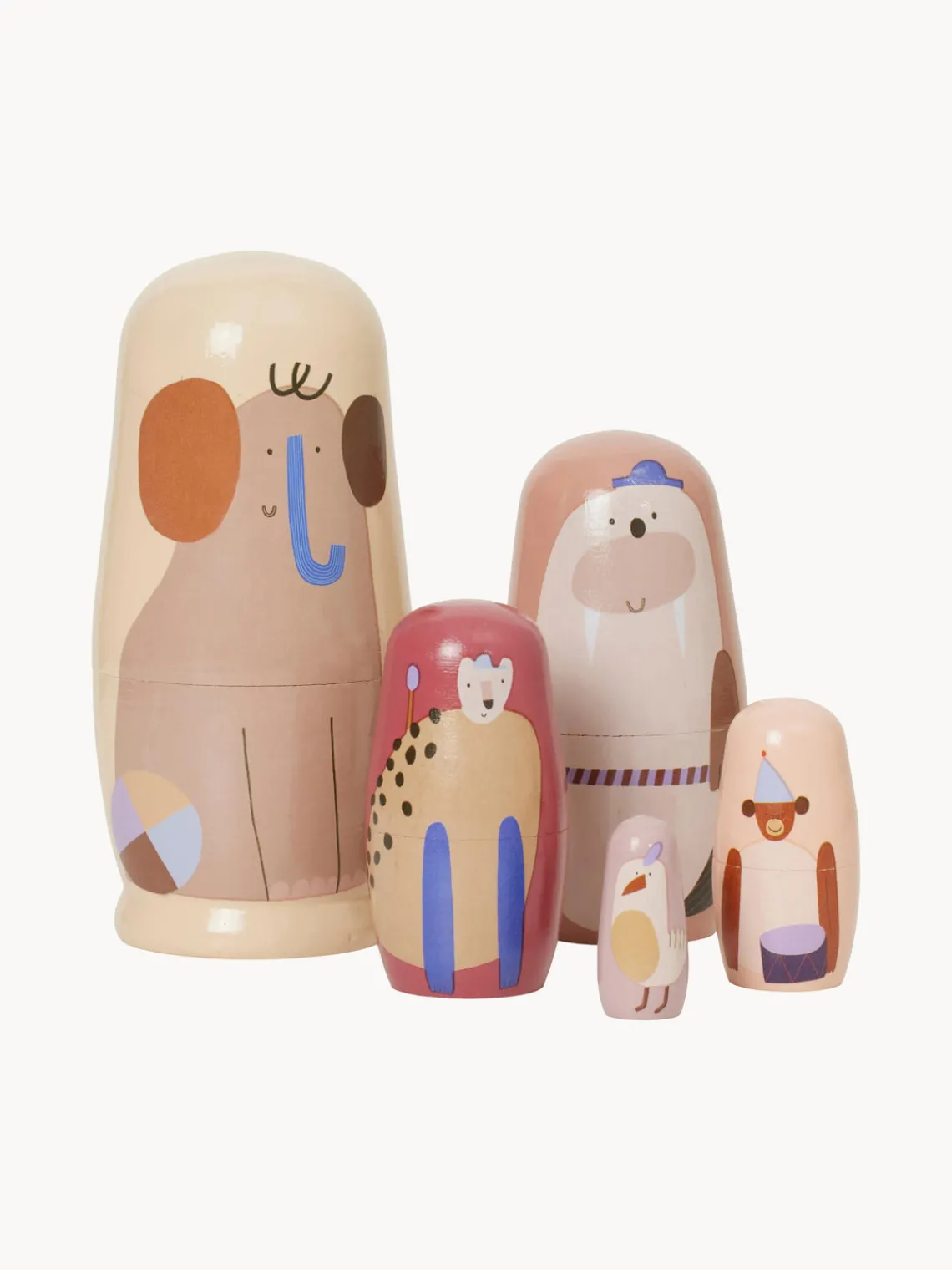 Muñecos nido de madera Schima Superba, 5 uds. Niños Juguetes A Partir De 1 Año|Decoración Infantil