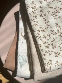 Clearance Muselinas para bebé de algodón ecológico , 3 uds. Niños Muselinas Y Pañales De Tela|Decoración Infantil