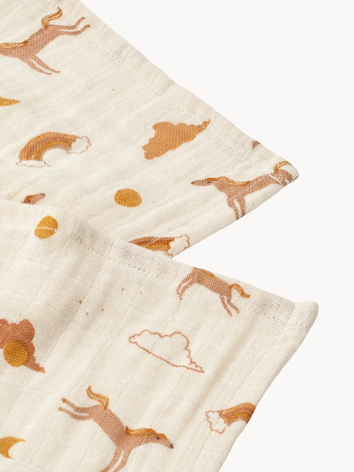 Muselinas Y Pañales De Tela|Decoración Infantil>Liewood Muselinas para bebé de algodón ecológico Lewis, 2 uds. Beige claro, motivo de caballos