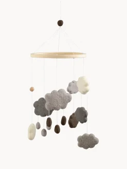 Cajas Musicales Y Móviles|Decoración Infantil>Sebra Móvil bebé artesanal Clouds Tonos de gris y marrón