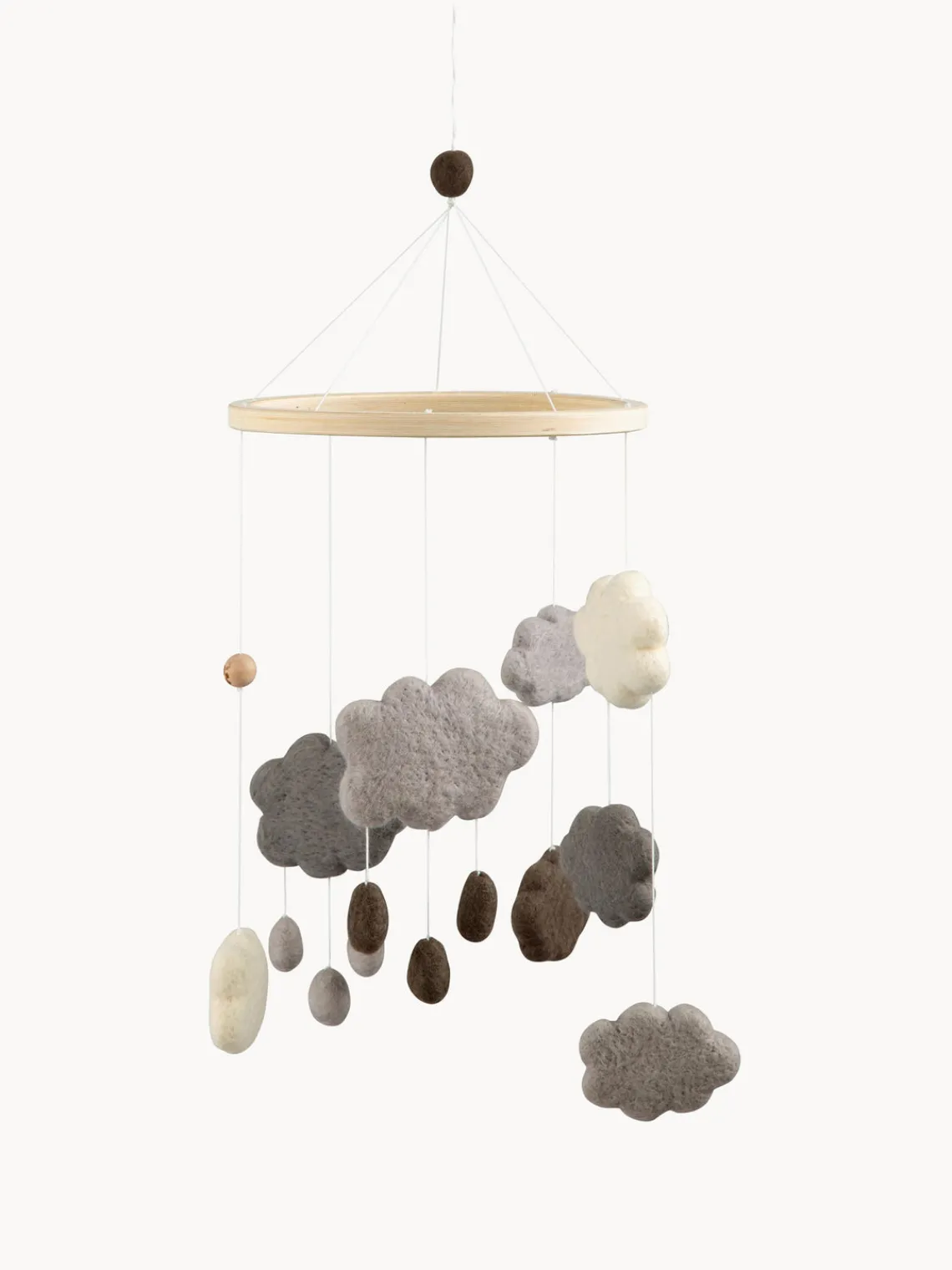 Cajas Musicales Y Móviles|Decoración Infantil>Sebra Móvil bebé artesanal Clouds Tonos de gris y marrón