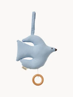Decoración Infantil|Cajas Musicales Y Móviles>Ferm Living Kids Móvil de música de algodón ecológico Swif Bird Azul claro, madera de haya