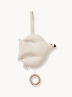 Cajas Musicales Y Móviles|Decoración Infantil>Ferm Living Kids Móvil de música de algodón ecológico Swif Bird Blanco Off White, madera de haya