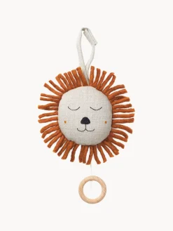 Cajas Musicales Y Móviles|Decoración Infantil>Ferm Living Kids Móvil de música de lino Lion