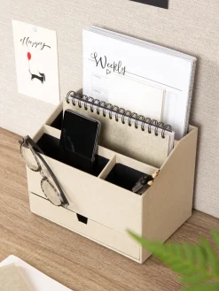 Material De Oficina|Material De Oficina>Bigso Box of Sweden Organizador de escritorio Greta Beige claro