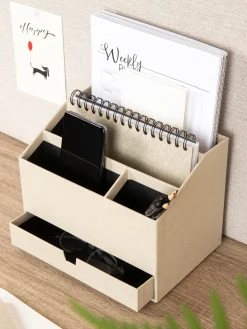 Material De Oficina|Material De Oficina></noscript>Bigso Box of Sweden Organizador de escritorio Greta Beige claro