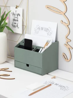 Material De Oficina|Material De Oficina>Bigso Box of Sweden Organizador de escritorio Greta Verde salvia