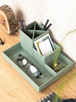 Material De Oficina|Material De Oficina>Bigso Box of Sweden Organizador de escritorio Lena, 4 uds. Verde salvia