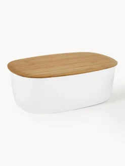 Cestas Para Pan|Almacenaje De Cocina>Rig-Tig Panera con tapadera de bambú Box-It Blanco, madera de bambú