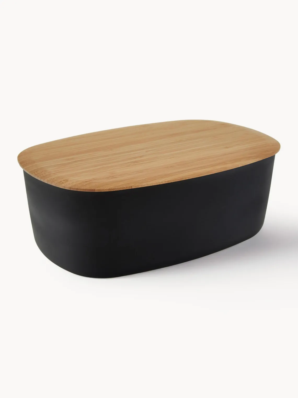 Cestas Para Pan|Almacenaje De Cocina>Rig-Tig Panera con tapadera de bambú Box-It Negro, madera de bambú