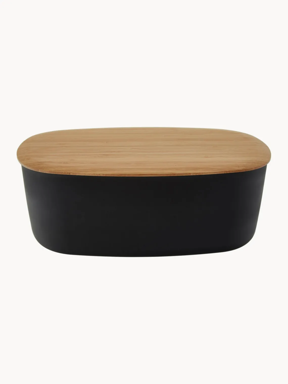 Cestas Para Pan|Almacenaje De Cocina>Rig-Tig Panera con tapadera de bambú Box-It Negro, madera de bambú