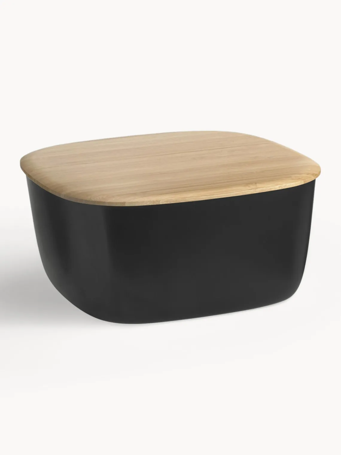 Cestas Para Pan|Almacenaje De Cocina>Rig-Tig Panera con tapadera de bambú Box It Negro, madera de bambú