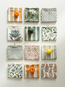 Textiles De Cocina Y Manteles|Textiles De Cocina>Bungalow Paño de cocina artesanal con rayas Palermo Off White, verde oliva, mostaza