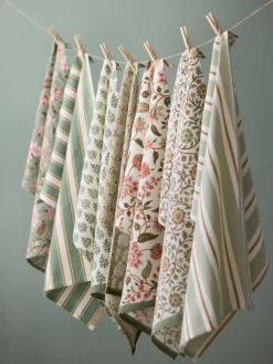 Textiles De Cocina Y Manteles|Textiles De Cocina></noscript>Bungalow Paño de cocina artesanal con rayas Palermo Off White, verde oliva, mostaza