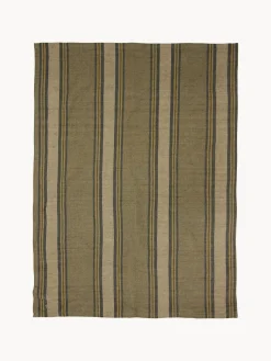 Textiles De Cocina Y Manteles|Textiles De Cocina>HKLIVING Paño de cocina artesanal de lino Vida Tonos verdes, greige