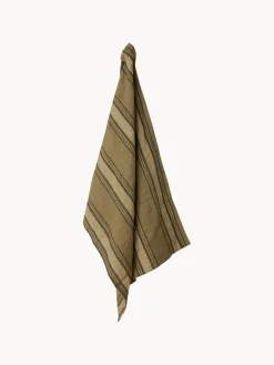 Textiles De Cocina Y Manteles|Textiles De Cocina>HKLIVING Paño de cocina artesanal de lino Vida Tonos verdes, greige