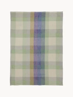 Textiles De Cocina Y Manteles|Textiles De Cocina>HKLIVING Paño de cocina artesanal de lino Vida Lila, naranja, azul royal, tonos verdes