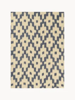 Textiles De Cocina Y Manteles|Textiles De Cocina>Ferm Living Paño de cocina de algodón artesanal Ikat Beige, gris azulado