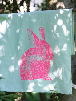 Textiles De Cocina Y Manteles|Textiles De Cocina>Frohstoff Paño de cocina de lino artesanal Wild Rabbit