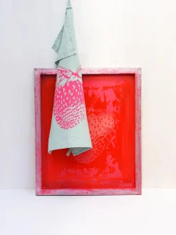 Textiles De Cocina Y Manteles|Textiles De Cocina>Frohstoff Paño de cocina de lino artesanal Strawberry