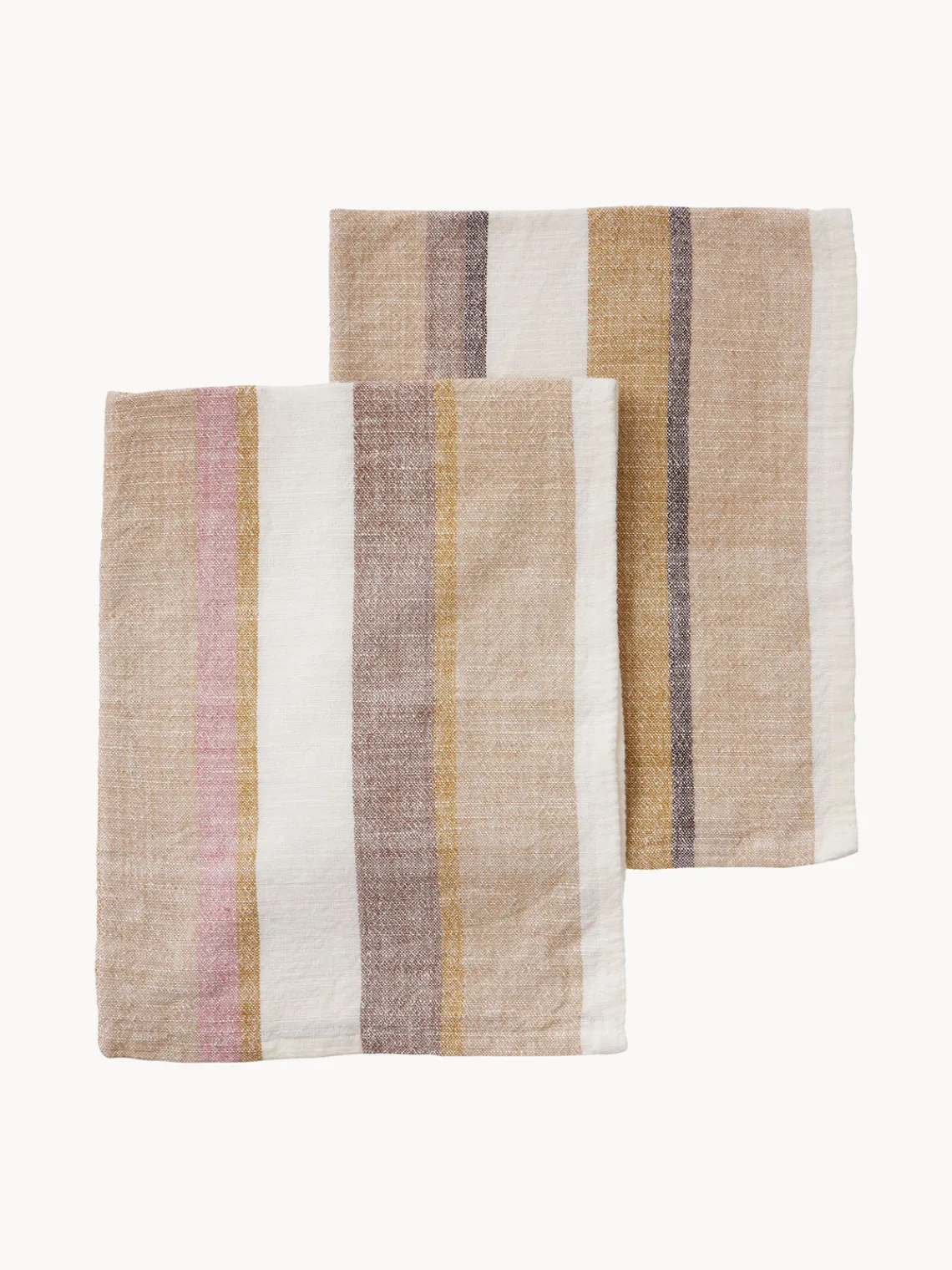 Online Paños de cocina artesanales con rayas Nomad, 2 uds. Textiles De Cocina Y Manteles|Textiles De Cocina