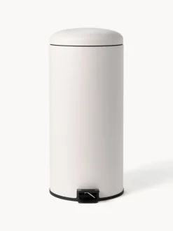 Cubos De Basura Y Reciclaje|Almacenaje De Cocina>Westwing Collection Papelera con pedal Rafa, 30 L Off White, negro