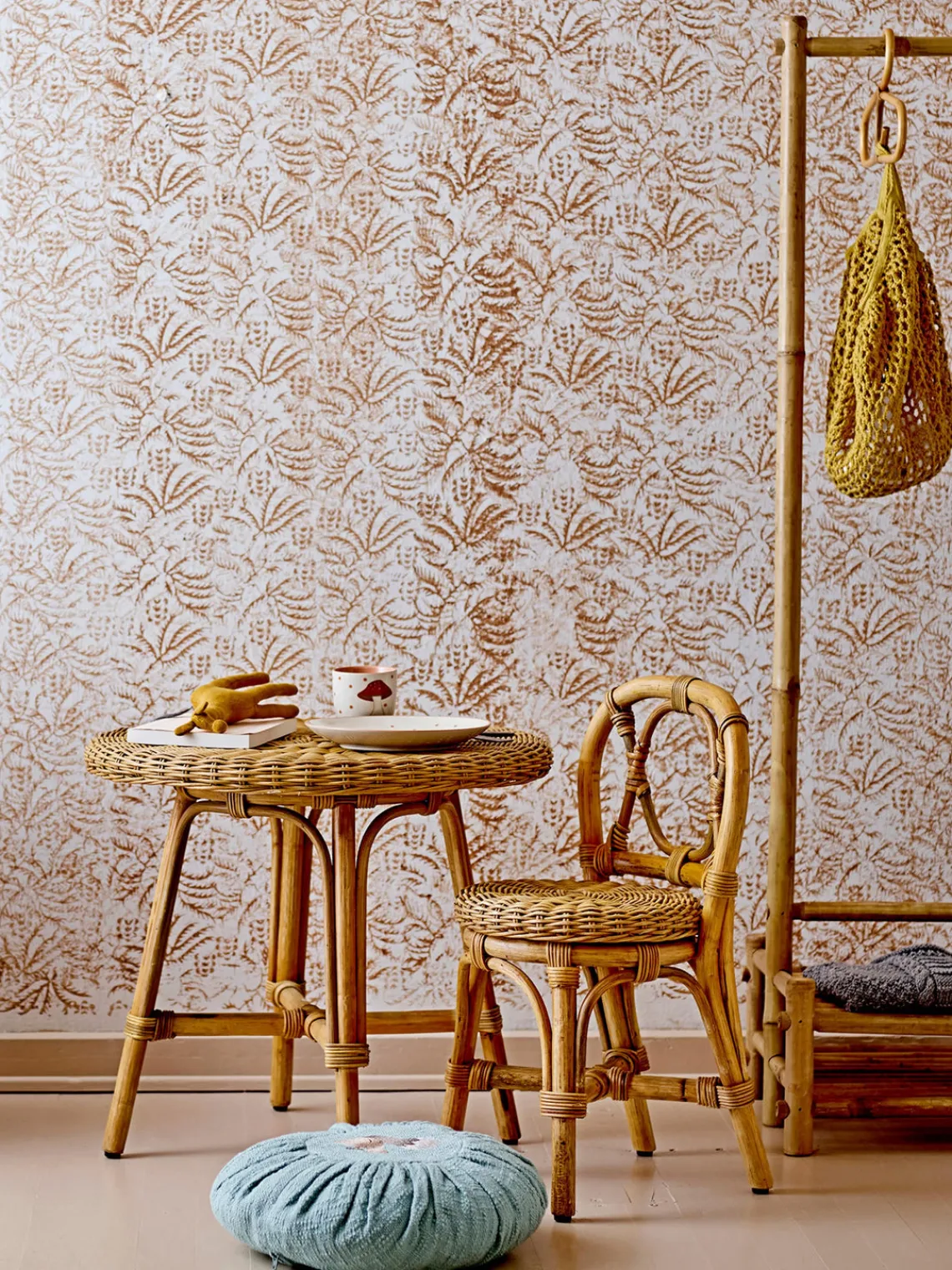 Colgadores Y Estantes De Pared|Decoración Infantil>Bloomingville Mini Perchas de ratán Aranya, 4 uds.