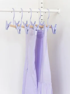 Decoración Infantil|Almacenaje Infantil>Mustard Made Perchas Kids Clip, 5 uds. Lila