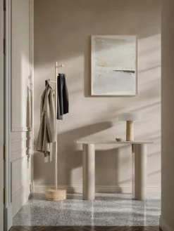 Percheros De Pie|Percheros De Pie>Westwing Collection Perchero con base de travertino Disa Beige claro, travertino beige claro