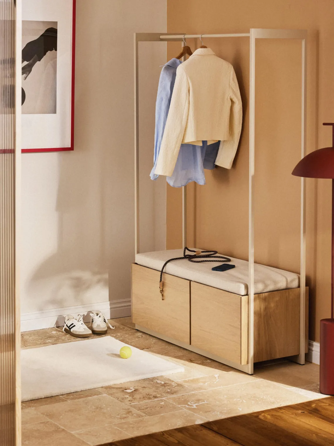 Percheros De Pie|Percheros De Pie>Westwing Collection Perchero de madera Larsen Beige, madera de roble clara