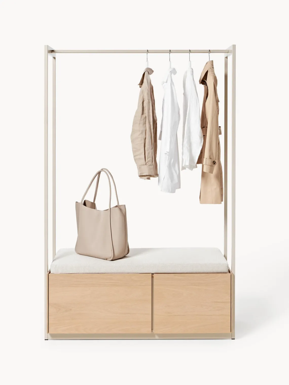 Percheros De Pie|Percheros De Pie>Westwing Collection Perchero de madera Larsen Beige, madera de roble clara