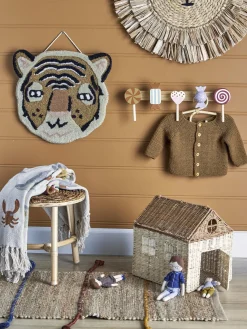 Decoración Infantil|Colgadores Y Estantes De Pared>Bloomingville Mini Perchero de pared de madera Rudy