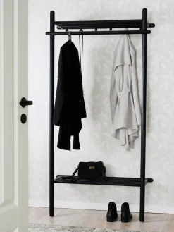 Percheros De Pie|Percheros De Pie>Rowico Home Perchero de pared de madera de roble Milford Negro