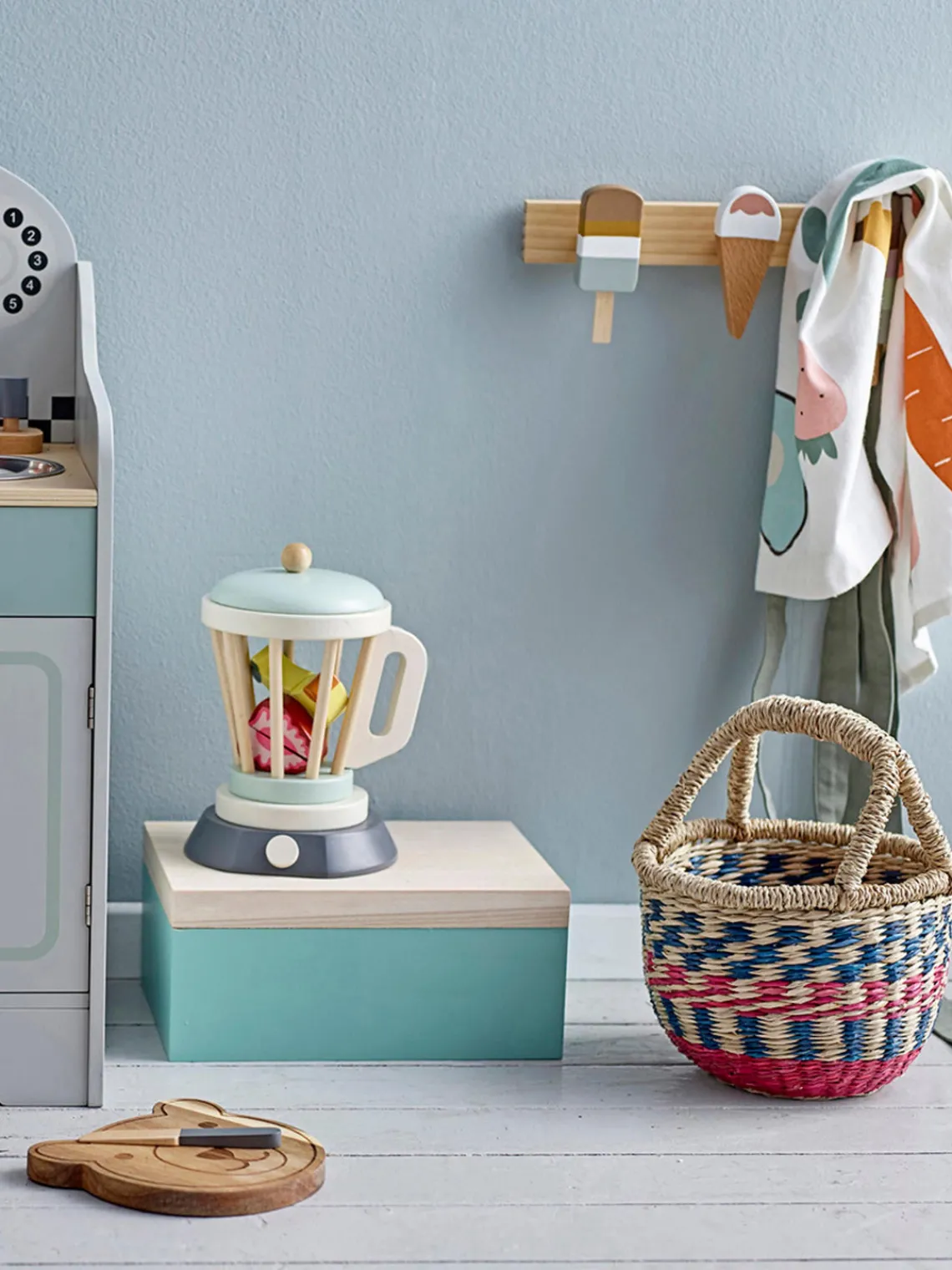 Decoración Infantil|Colgadores Y Estantes De Pared>Bloomingville Mini Perchero infantil de pared Ice Creams