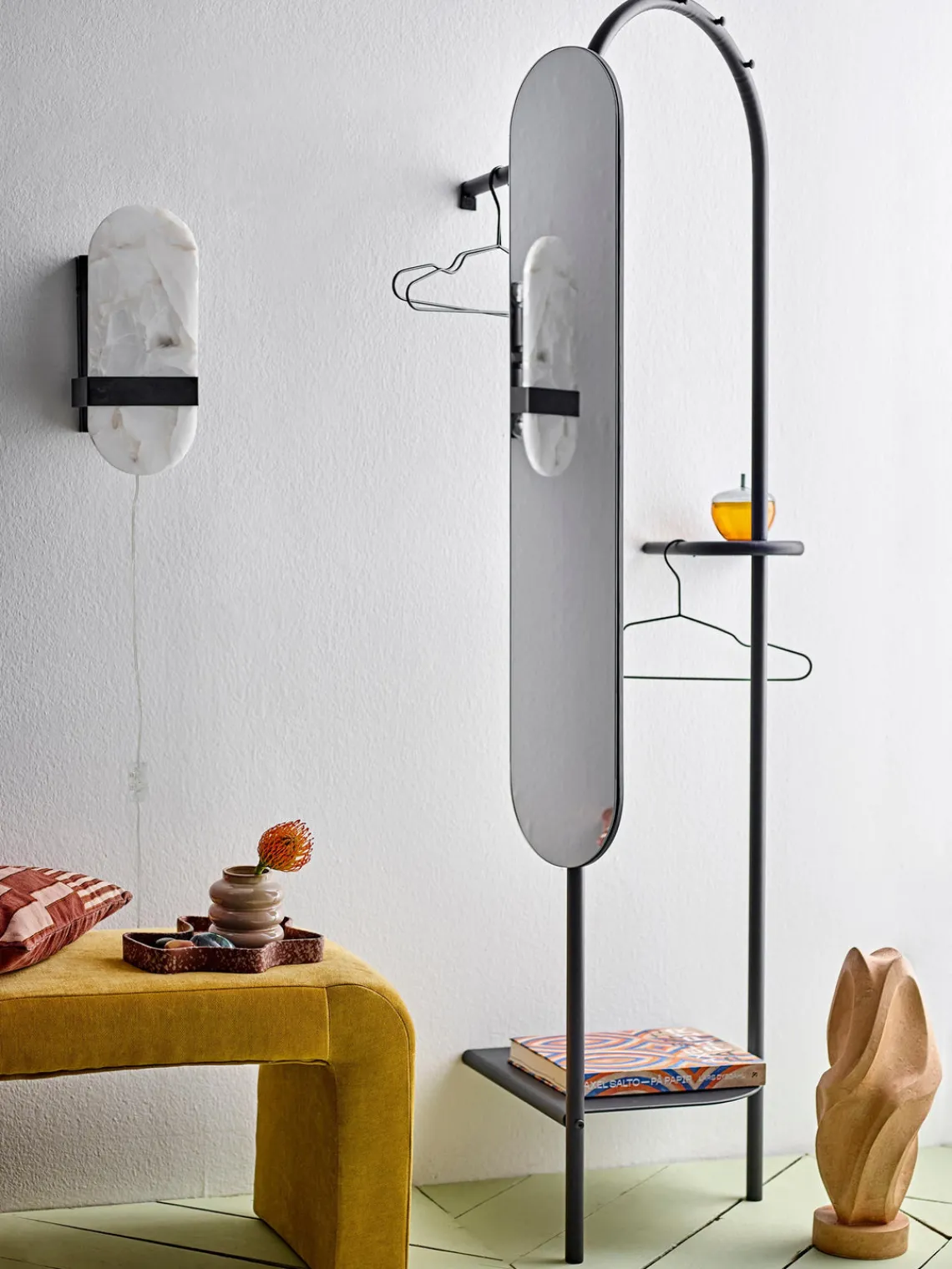 New Perchero metálico con espejo regulable Belen Percheros De Pie|Percheros De Pie