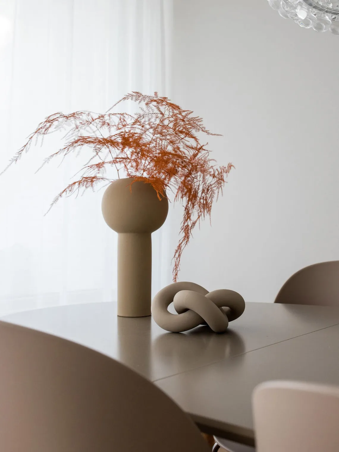 Figuras Decorativas|Jarrones>Cooee Design Pieza decorativa artesanal Knot, 9 cm Beige mate