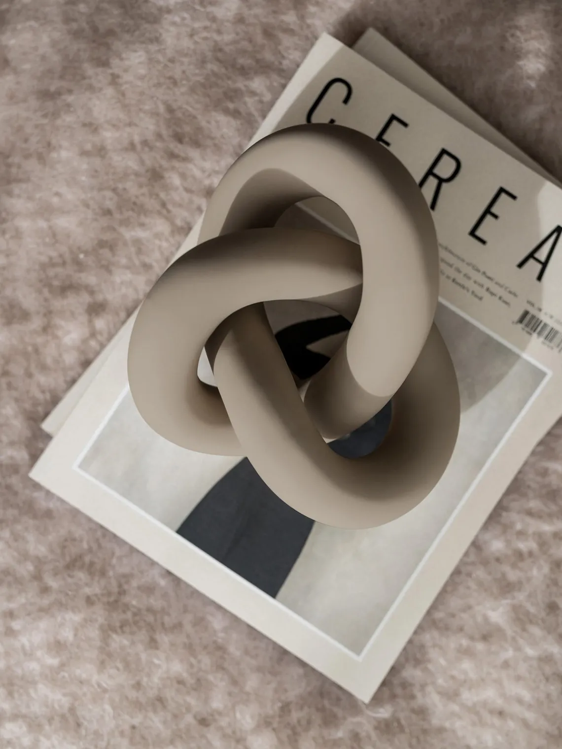 Figuras Decorativas|Jarrones>Cooee Design Pieza decorativa artesanal Knot, 9 cm Beige mate