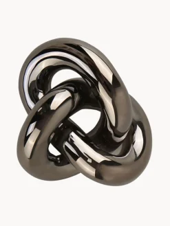 Figuras Decorativas|Jarrones>Cooee Design Pieza decorativa artesanal Knot, 6 cm Plateado oscuro brillante