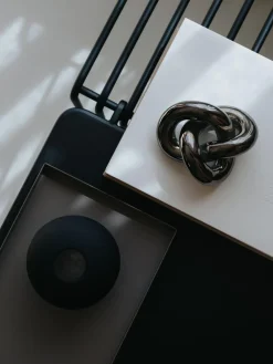 Figuras Decorativas|Jarrones>Cooee Design Pieza decorativa artesanal Knot, 6 cm Plateado oscuro brillante