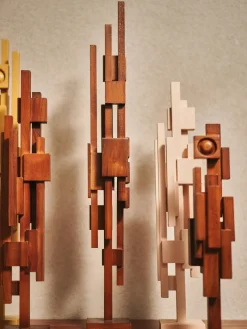 Figuras Decorativas|Jarrones></noscript>HKLIVING Pieza decorativa de madera de teca Skyline