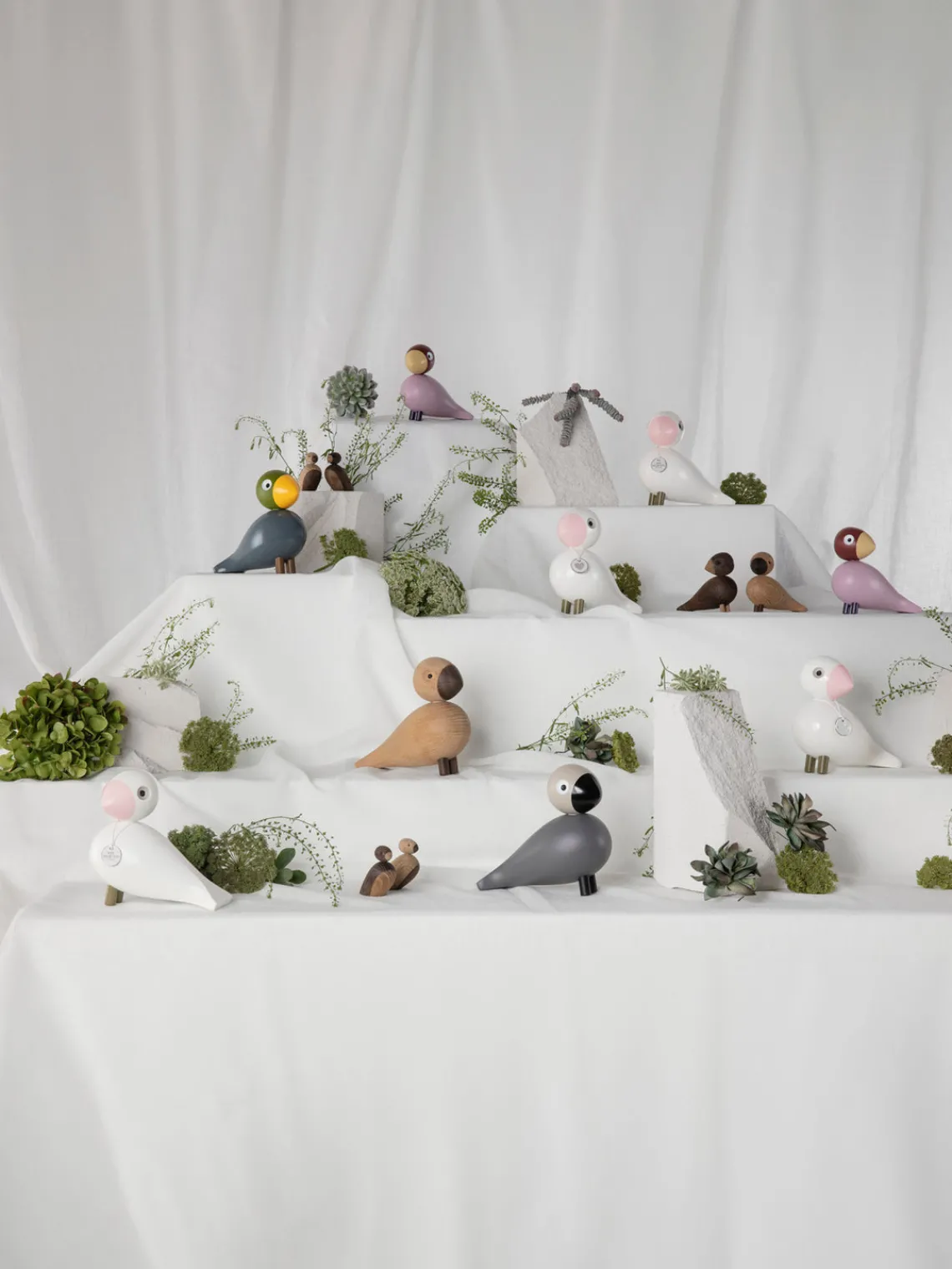 Figuras Decorativas|Jarrones>KAY BOJESEN Pieza decorativa de madera de haya Songbird Ernst Tonos grises