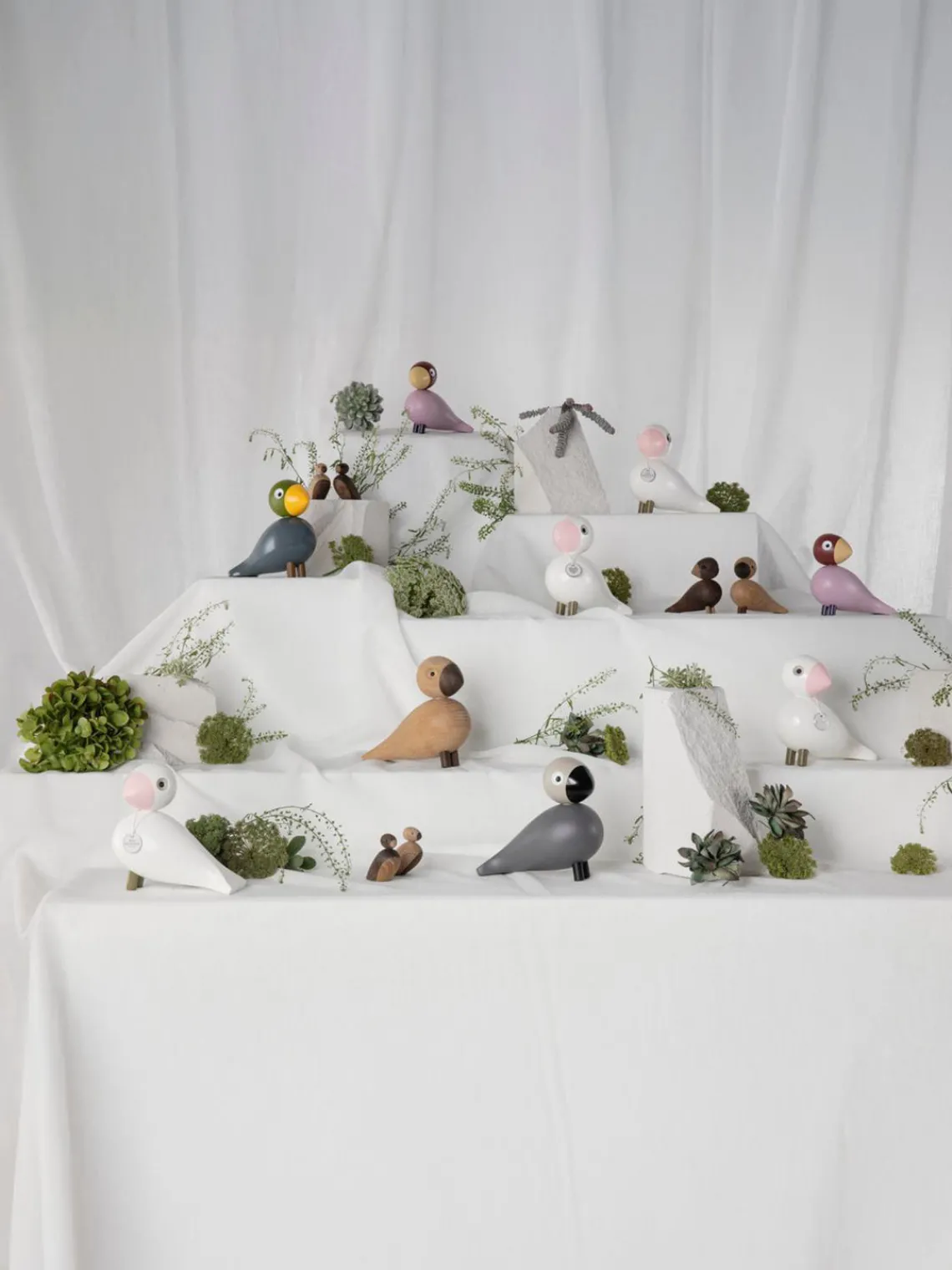 Figuras Decorativas|Jarrones>KAY BOJESEN Pieza decorativa de madera de haya Songbird Ernst Tonos grises