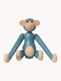Figuras Decorativas|Jarrones>KAY BOJESEN Pieza decorativa de madera de haya Monkey Mini Azul claro, madera de haya