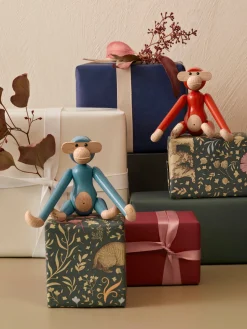 Figuras Decorativas|Jarrones>KAY BOJESEN Pieza decorativa de madera de haya Monkey Mini Azul claro, madera de haya