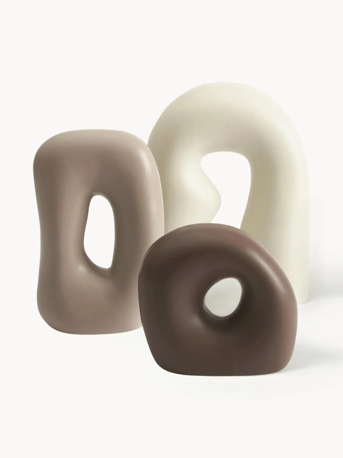 Jarrones|Figuras Decorativas>Westwing Collection Piezas decorativas de gres Alenda, 3 uds.