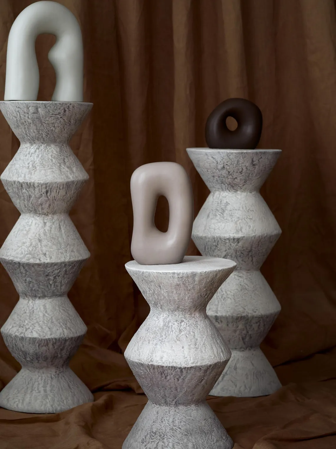 Jarrones|Figuras Decorativas>Westwing Collection Piezas decorativas de gres Alenda, 3 uds.